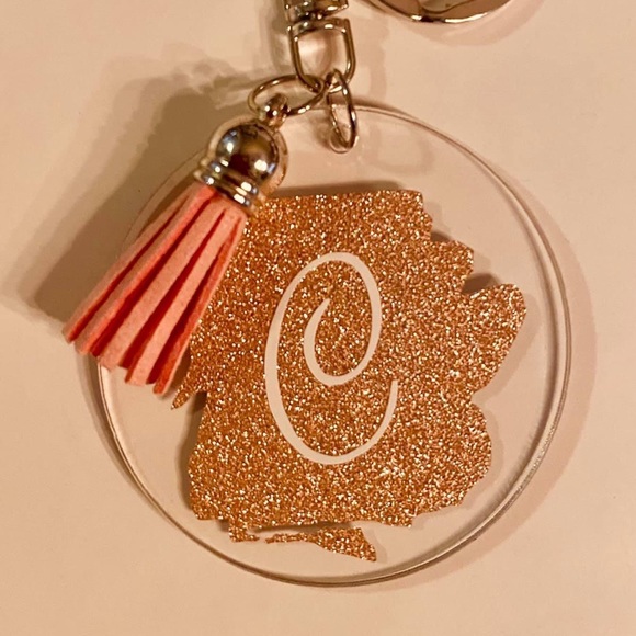 Personalized Round Acrylic Key Chains w Tassel - Picture 3 of 11